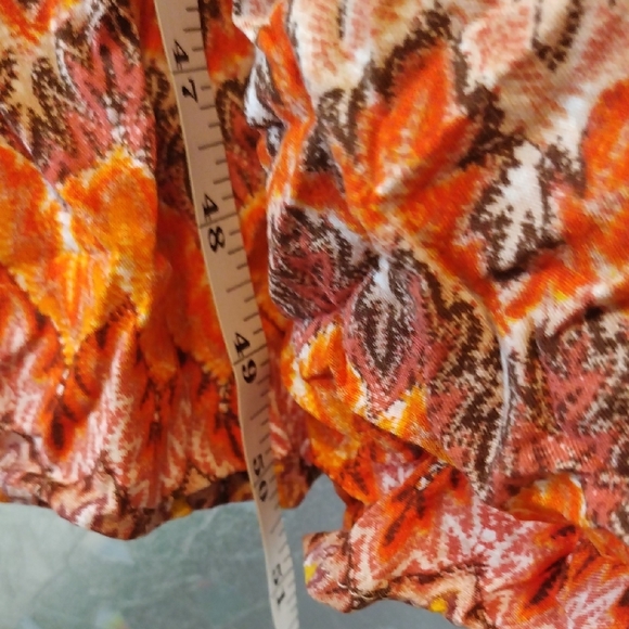 Elegant Orange Patterned Maxi Dress - Picture 11 of 12